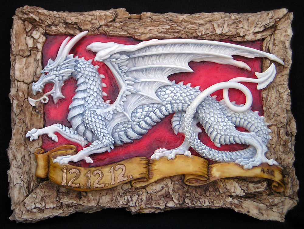 Dragon with plaque